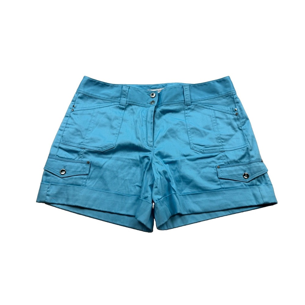 White House Black Market 5" Cargo Utility Signature Shorts Size 12 NWT Turquoise